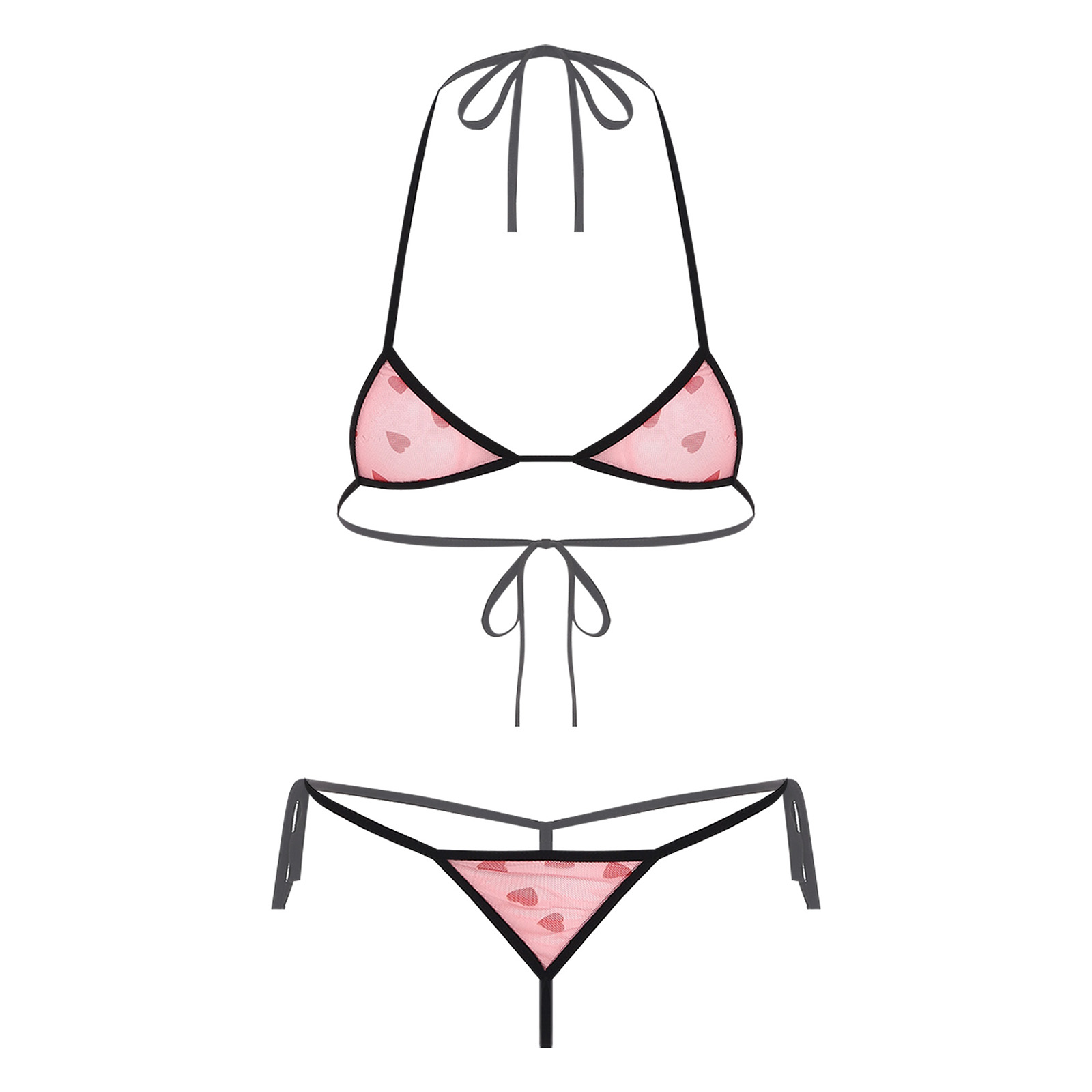 Lace Bralette Set - Damen Micro Mini Bikini Dessous Unterwäsche