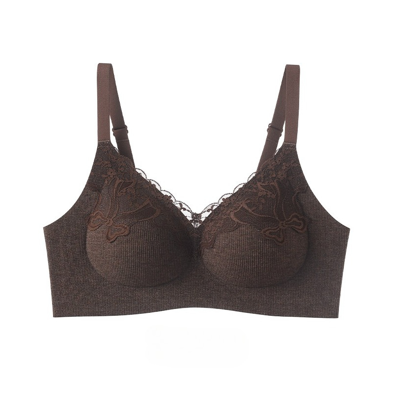 Wirefree Bra Comfort - Damen-Bralette aus gerippter Spitze, ohne Bügel,