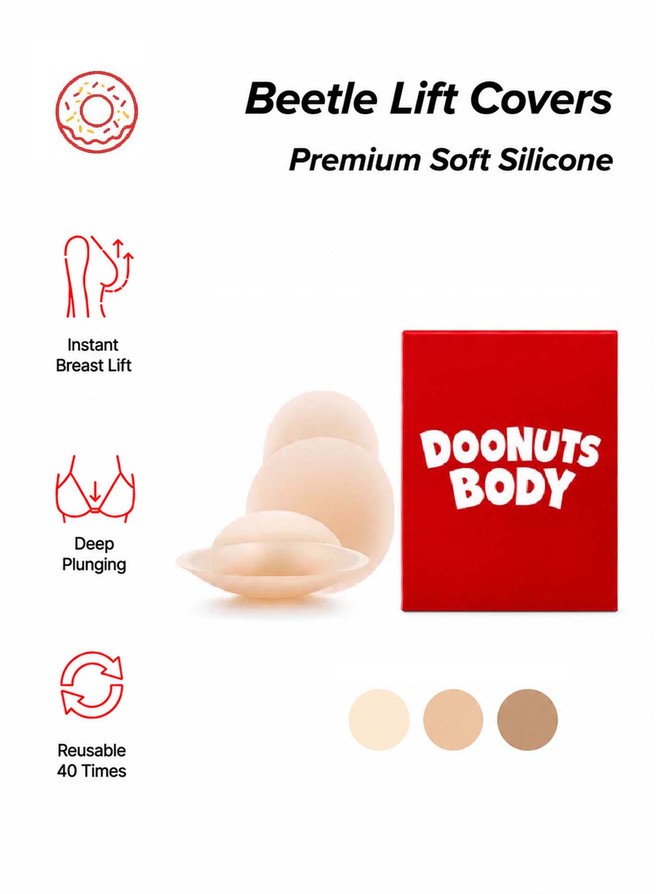 DOONUTS Unsichtbare Bruststraf – Push Up Bra Silicone Bewertung und Preis